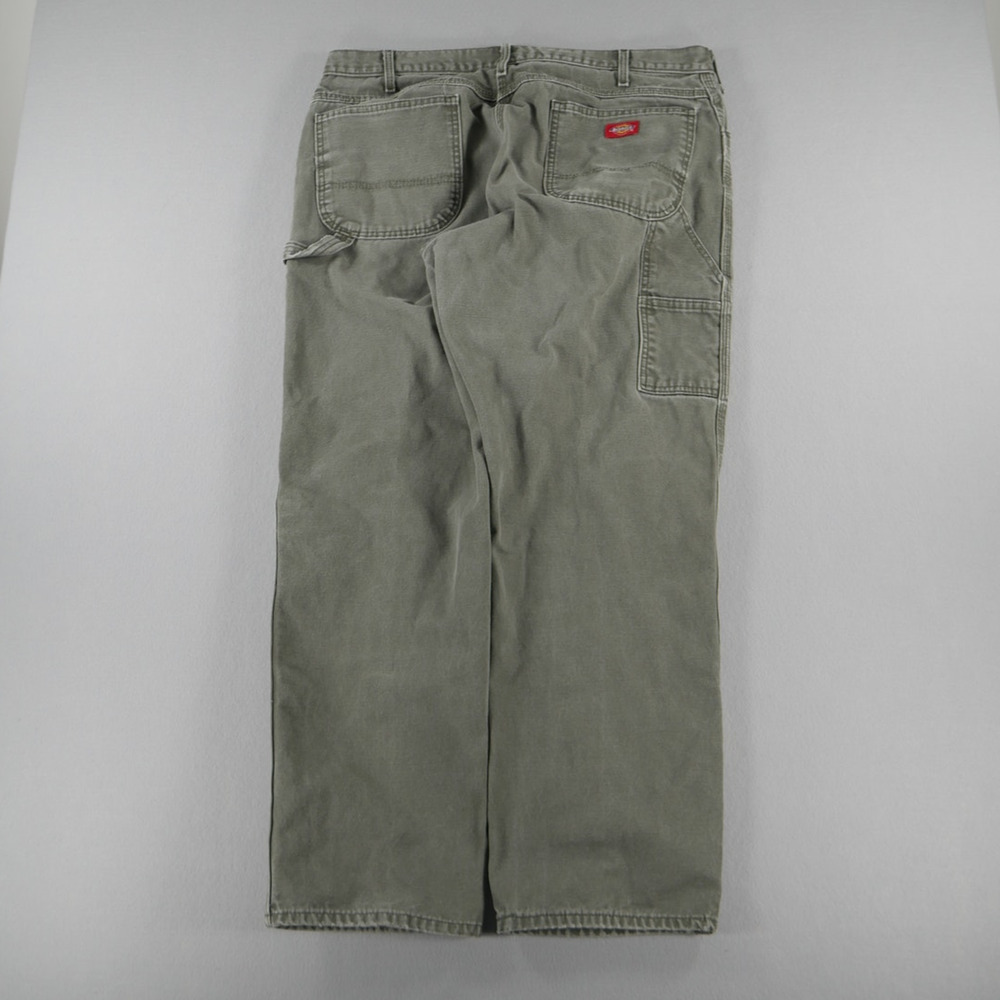 Dickies Carpenter Olive Jeans Mens Size 38x32 Workwear Straight Leg Relaxed Fit